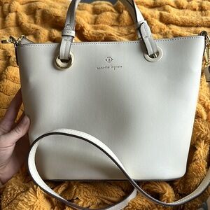 Nanette Lepore shoulder satchel bag crossover like new beige cute